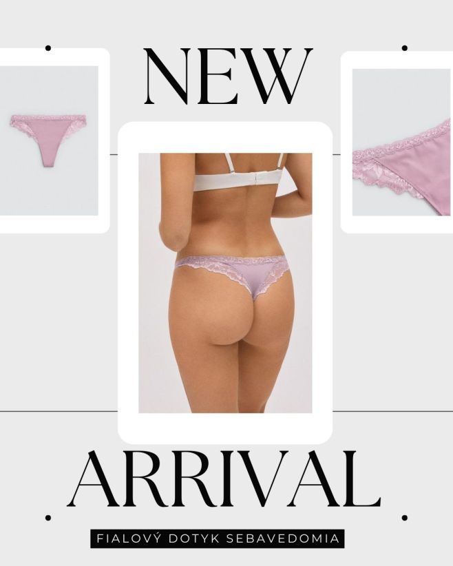 Fialové krajkové tangá Ysabel Mora sú presne ten kúsok, ktorý zvýrazní krivky, dodá sebavedomie a pohodlne ťa sprevádza...