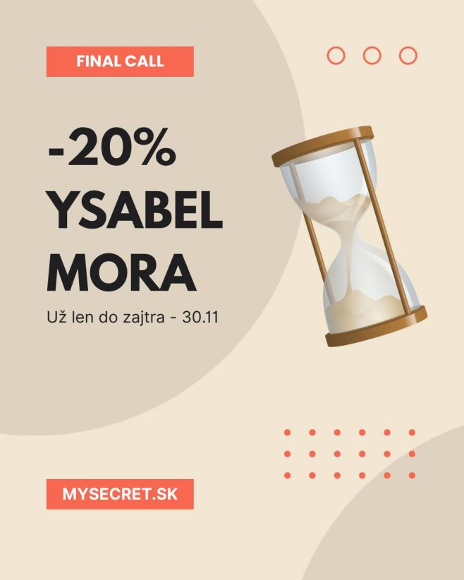 Posledná šanca získať prémiovú bielizeň Ysabel Mora so zľavou -20 %. Akcia končí už zajtra, 30.11., a ďalšia takáto...
